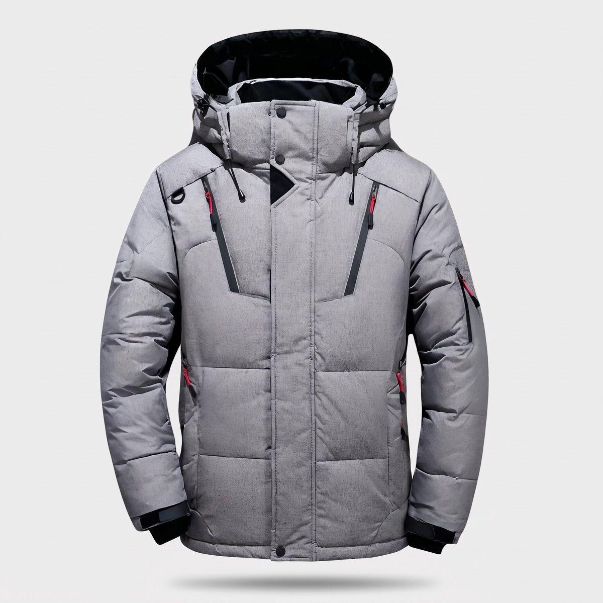 Herren Steppjacke mit 7 Taschen – Daunenjacke mit Kapuze für den Winter