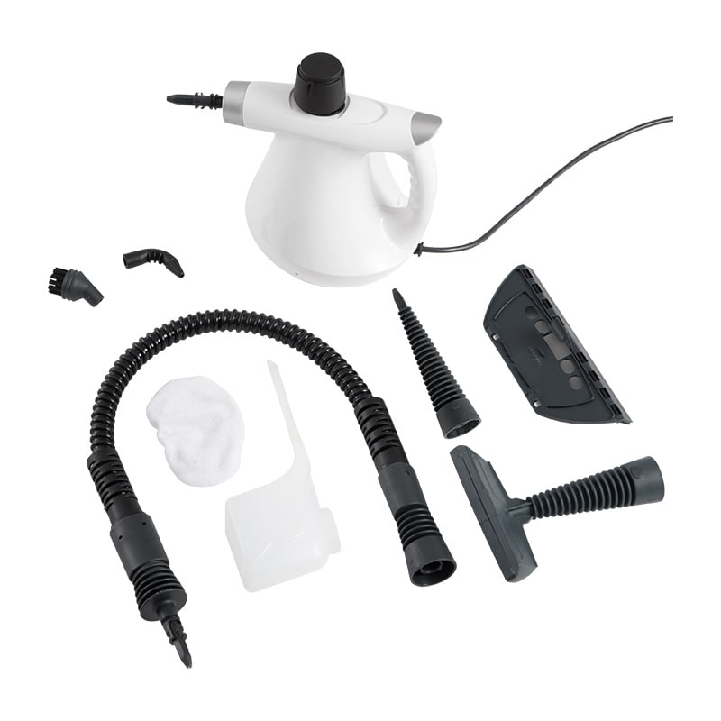 Handdampfreiniger mit Zubehör-Set für Fliesenfugen, Teppiche und Polster
