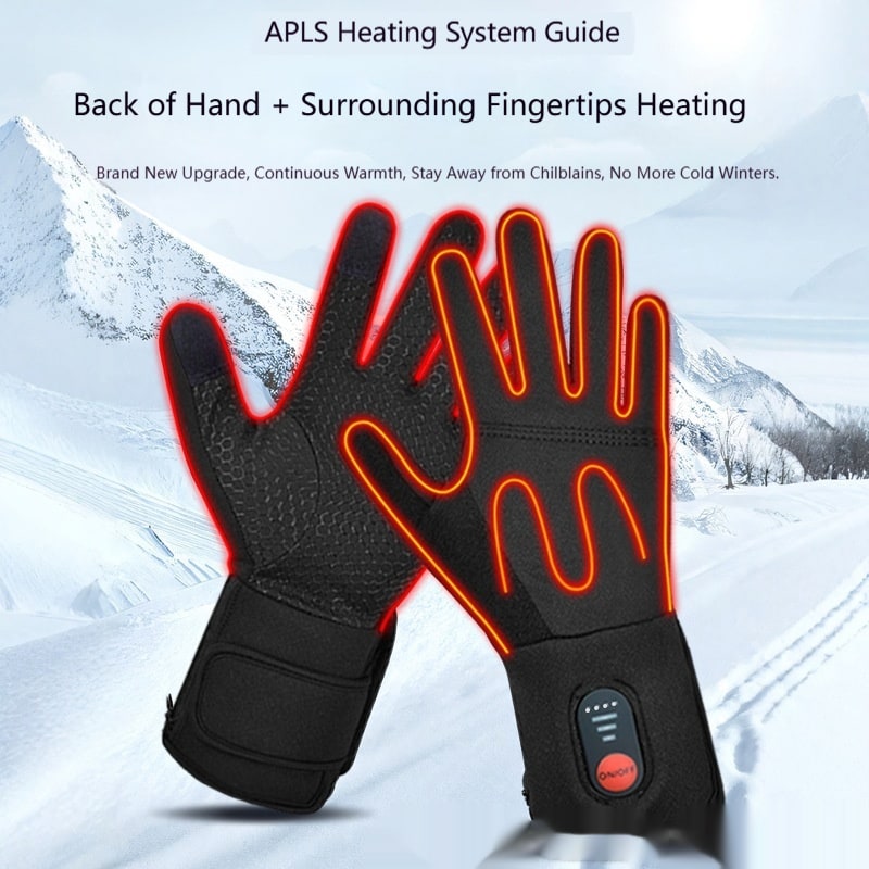 Beheizbare Winterhandschuhe mit Touchscreen-Fingerspitzen und Akkubetrieb