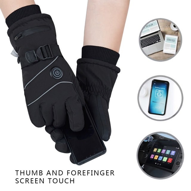 Beheizbare Handschuhe mit Akku, Touchscreen-Fingerspitzen und drei Wärmestufen