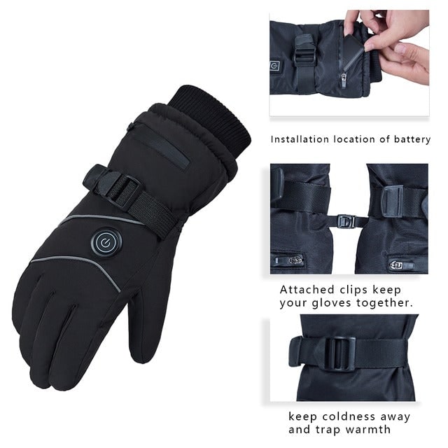 Beheizbare Handschuhe mit Akku, Touchscreen-Fingerspitzen und drei Wärmestufen