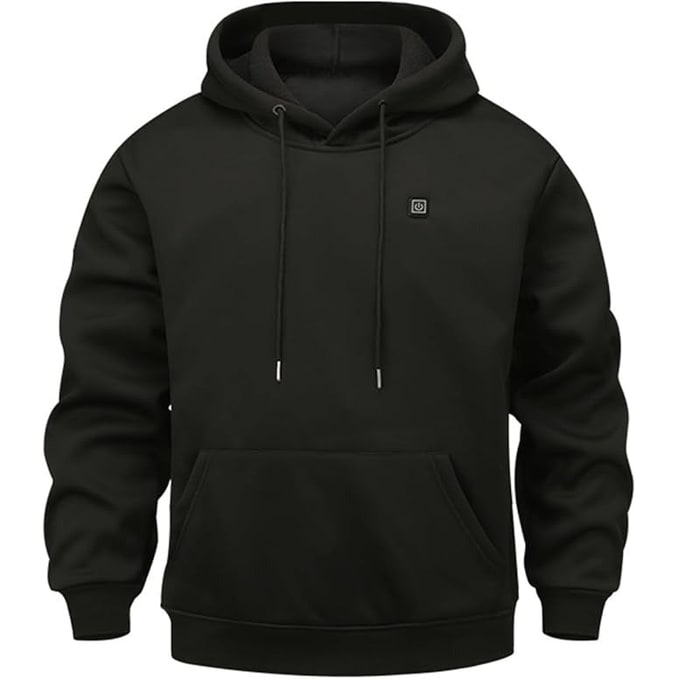 Beheizbarer Hoodie mit USB-Heizzonen und Kordelzug-Kapuze