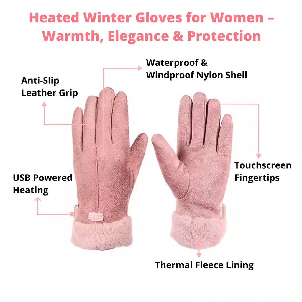 Verstellbare Heizhandschuhe für Damen wasserdicht