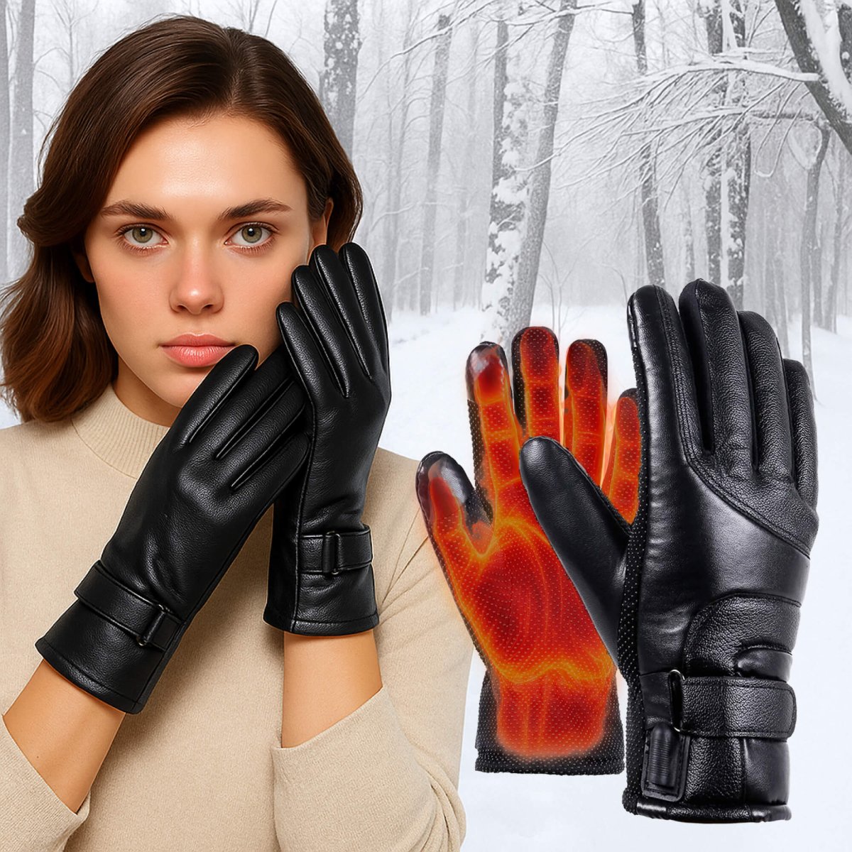 Verstellbare Heizhandschuhe für Damen wasserdicht