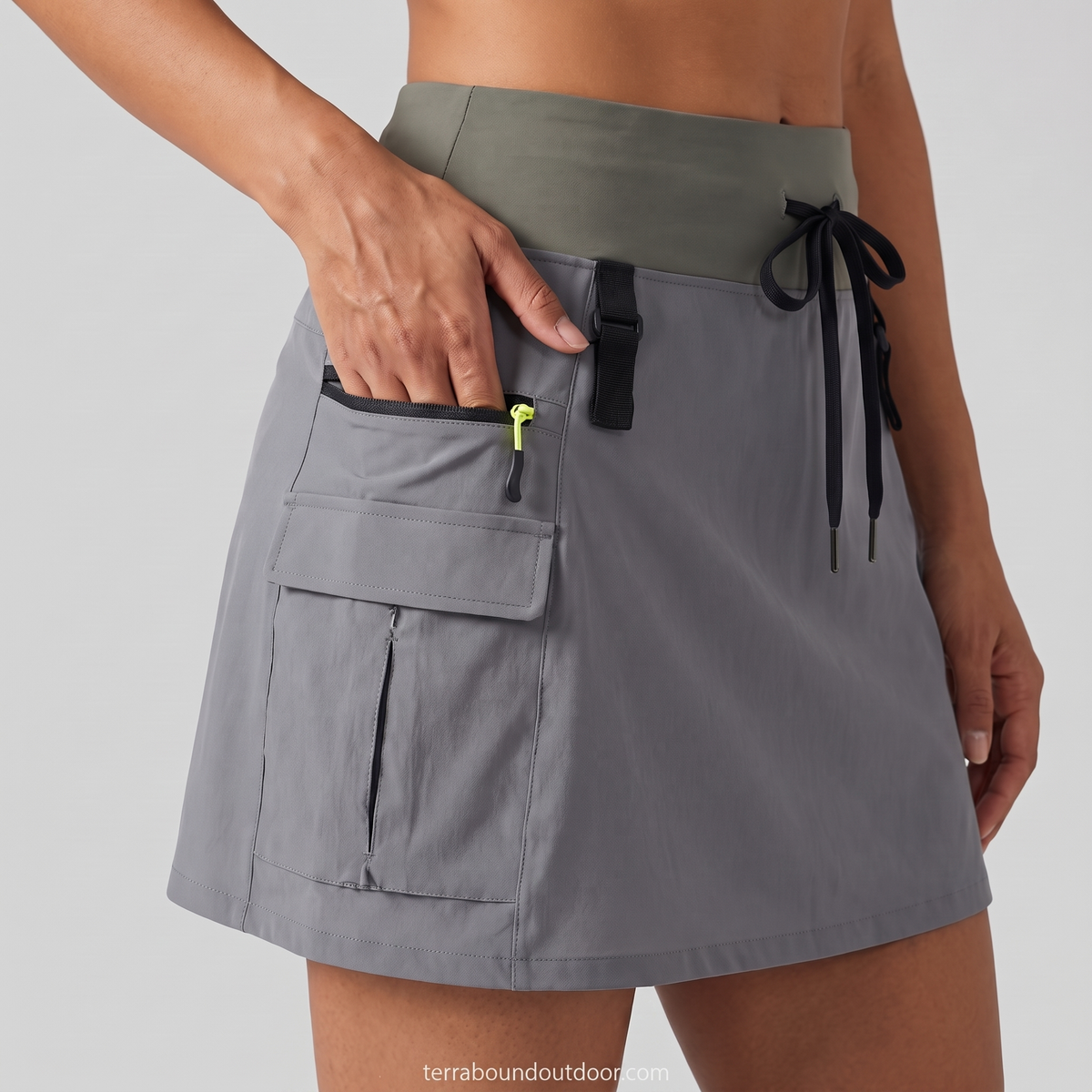 Damen-Cargo-Skort mit Taschen – High-Waist, schnelltrocknend