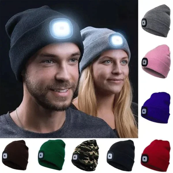 LED-Beanie-Mütze mit Licht