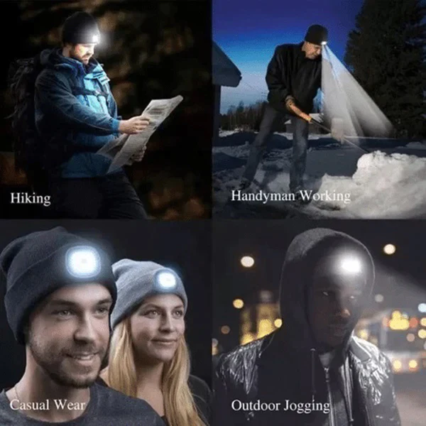 LED-Beanie-Mütze mit Licht