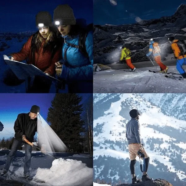 LED-Beanie-Mütze mit Licht