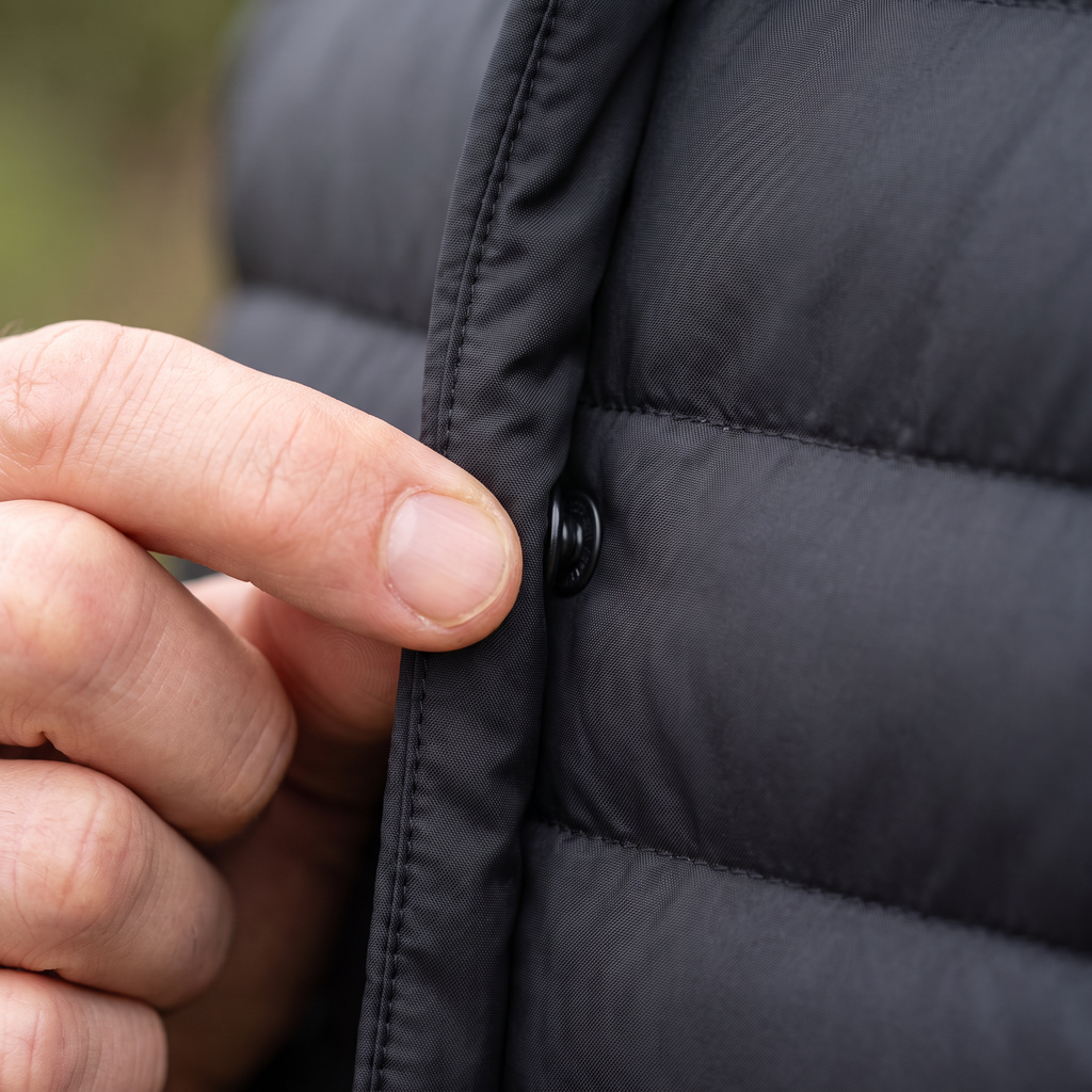 Herren Daunenjacke – wandelbarer V-Ausschnitt, leicht gesteppt