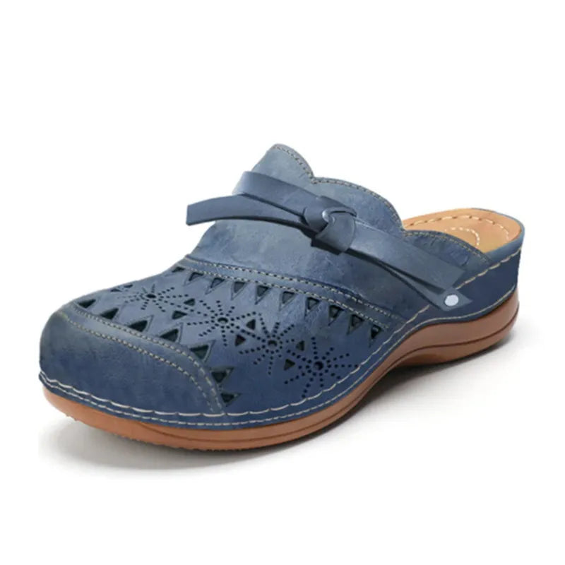 Damen Clogs mit Schleifendetail und Cutout-Design, Slip-On