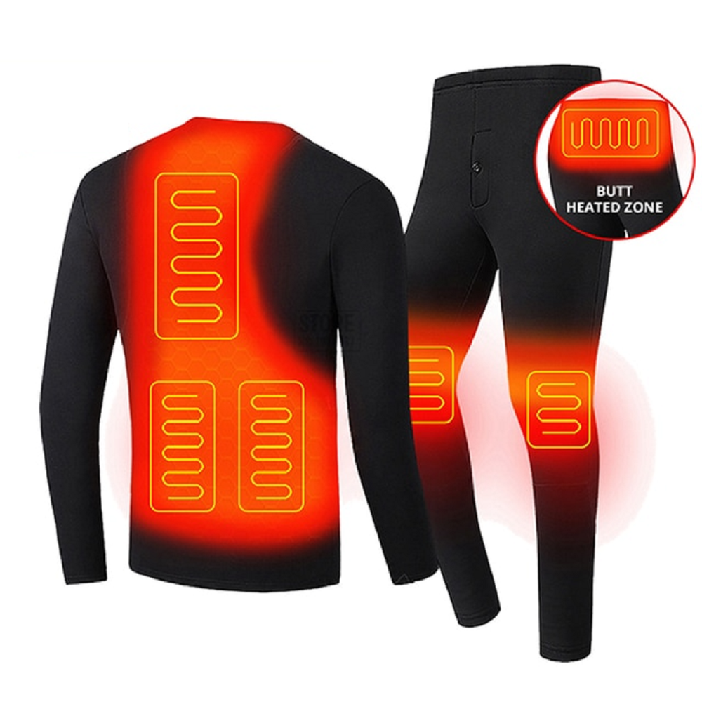 Herren beheizbare Thermo-Unterwäsche-Set mit USB-Stromversorgung