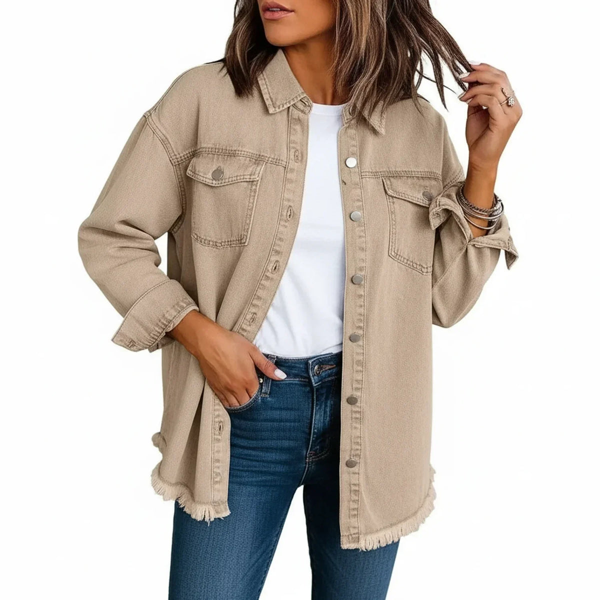 Oversize Hemdjacke für Damen