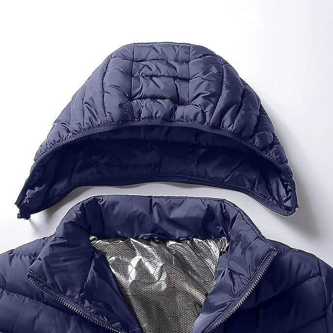 Beheizbare Steppjacke mit 9 Heizzonen und Kapuze