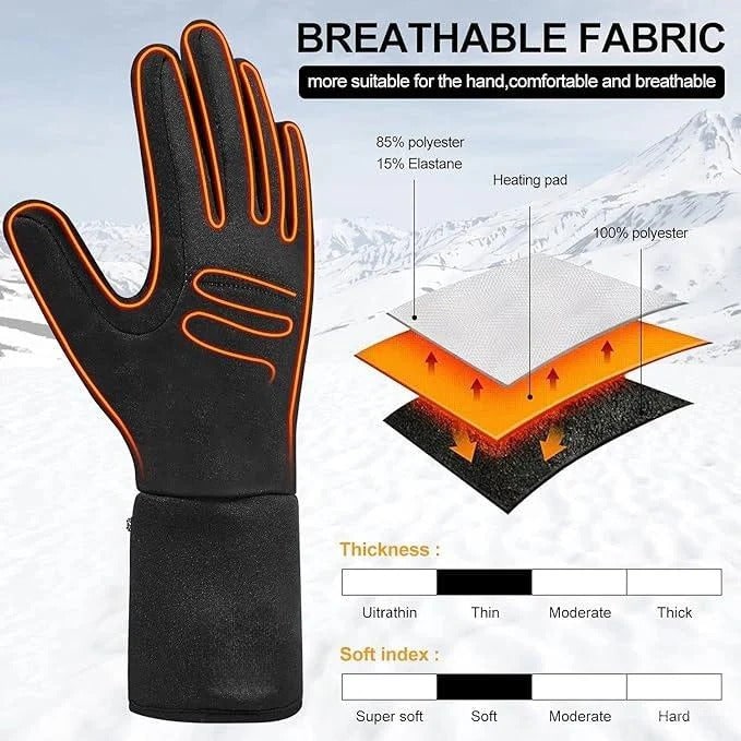 Beheizbare Handschuh-Innenhandschuhe mit Akku und verstellbarer Temperatur