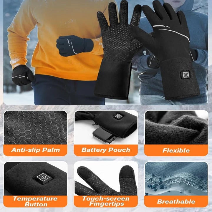 Beheizbare Handschuh-Innenhandschuhe mit Akku und verstellbarer Temperatur