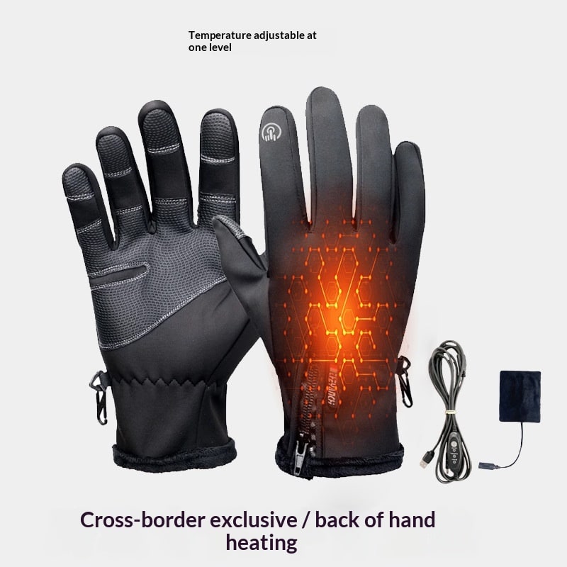Beheizbare Handschuhe mit USB-Anschluss und Touchscreen-Fingerspitzen