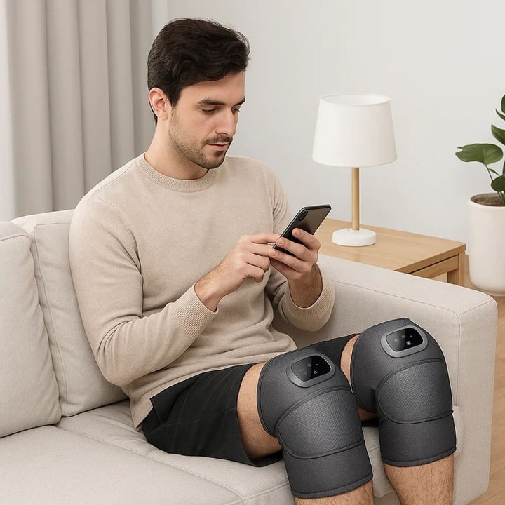 Beheizbare Knie-Massagebandage mit Vibration und digitaler Steuerung