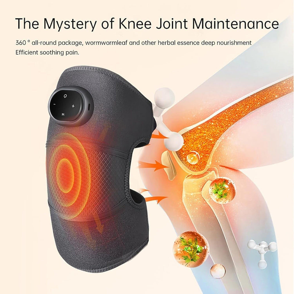 Beheizbare Knie-Massagebandage mit Vibration und digitaler Steuerung
