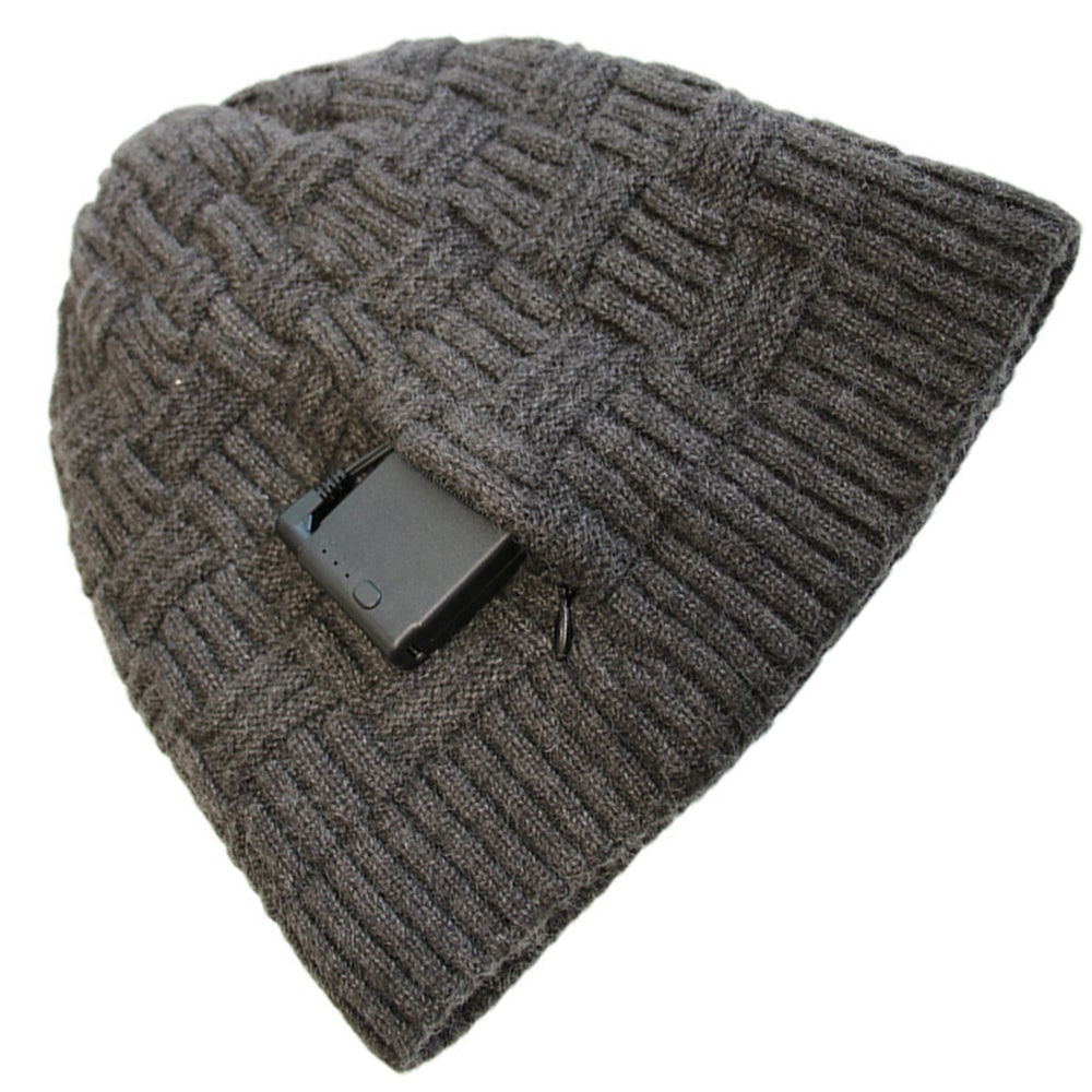 Beheizbare Winter-Beanie mit Ohrenklappen und 3400-mAh-Akku