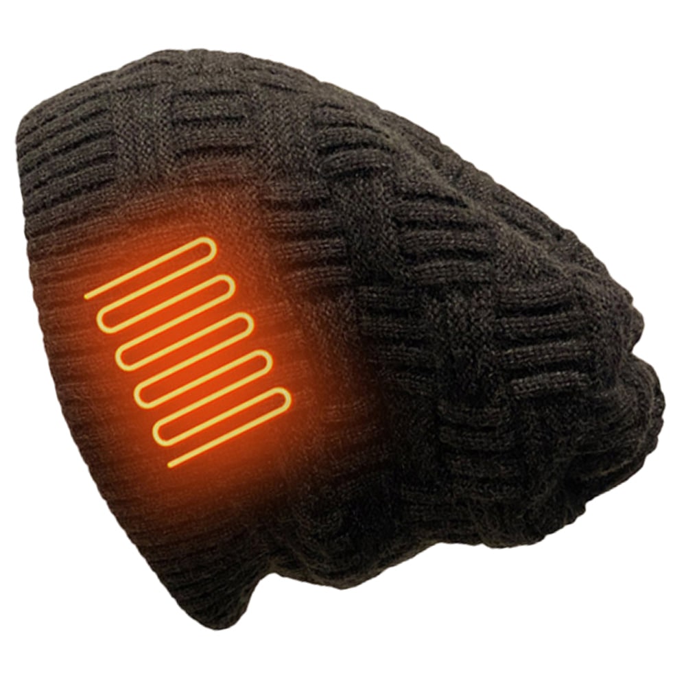 Beheizbare Winter-Beanie mit Ohrenklappen und 3400-mAh-Akku