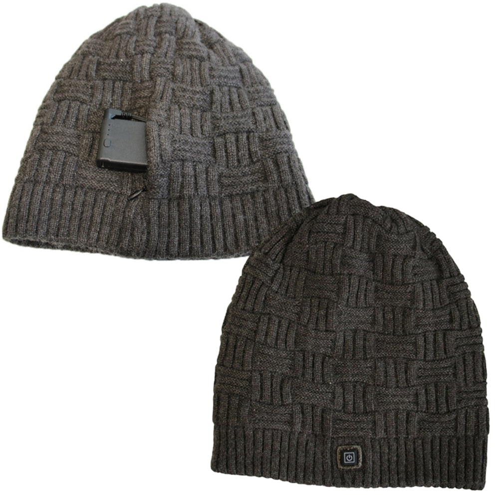 Beheizbare Winter-Beanie mit Ohrenklappen und 3400-mAh-Akku