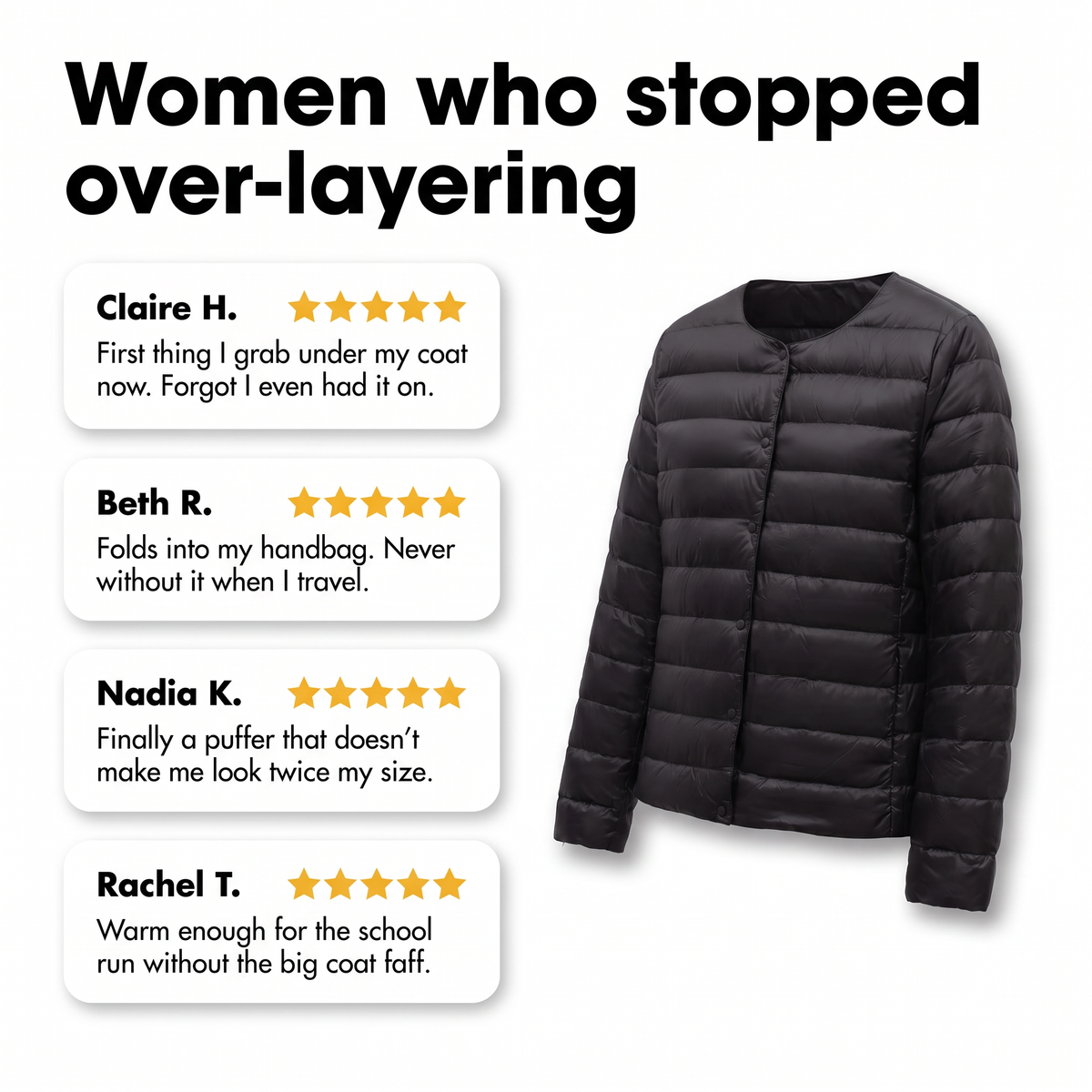 Damen-Steppjacke leicht und packbar – Daunenjacke