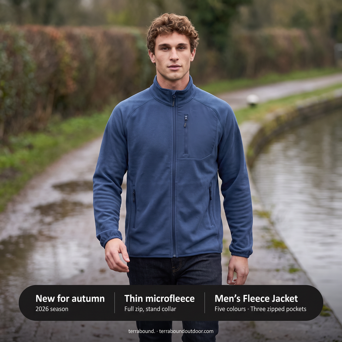 Herren Fleecejacke leicht – Zip-Fleece für Spaziergänge und Wandern