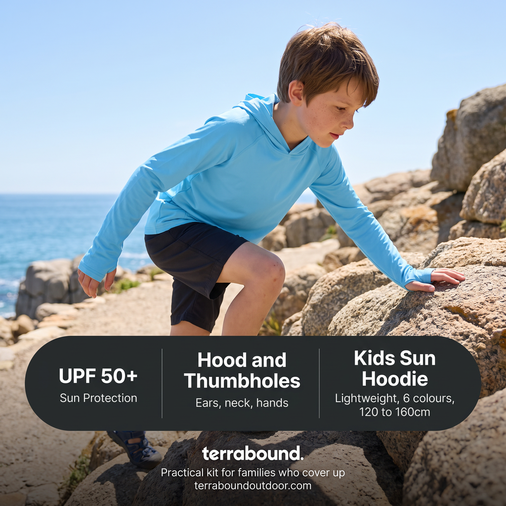 Kinder-Sonnenhoodie UPF 50+ – langärmliges UV-Shirt für Jungen und Mädchen
