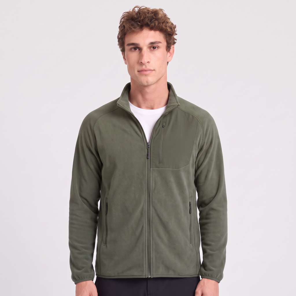 Herren Fleecejacke leicht – Zip-Fleece für Spaziergänge und Wandern