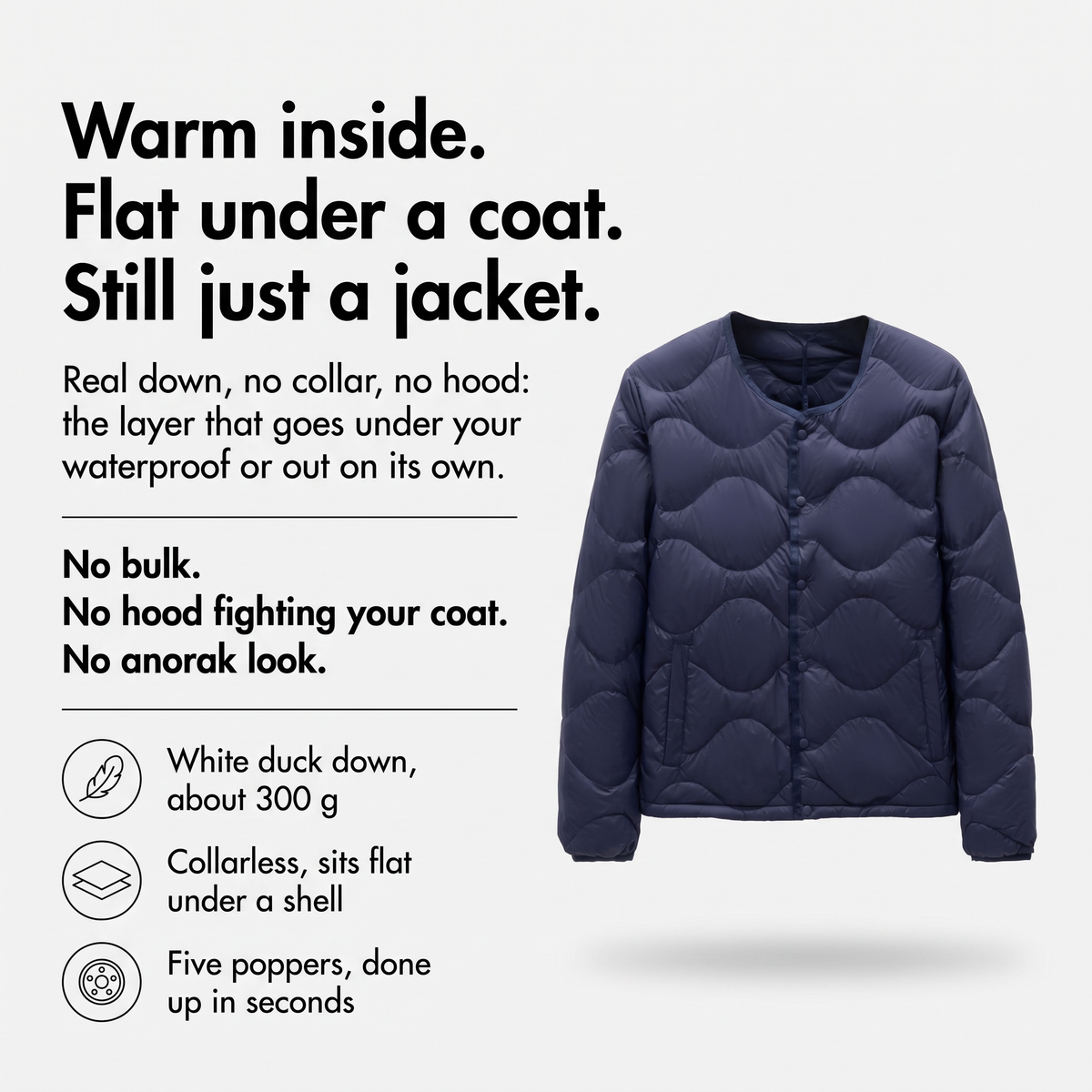 Herren Steppjacke leicht – gesteppte Daunenjacke zum Layering