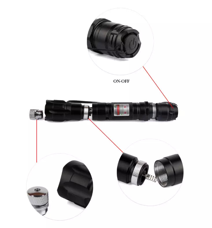 Wiederaufladbarer grüner Laserpointer mit großer Reichweite
