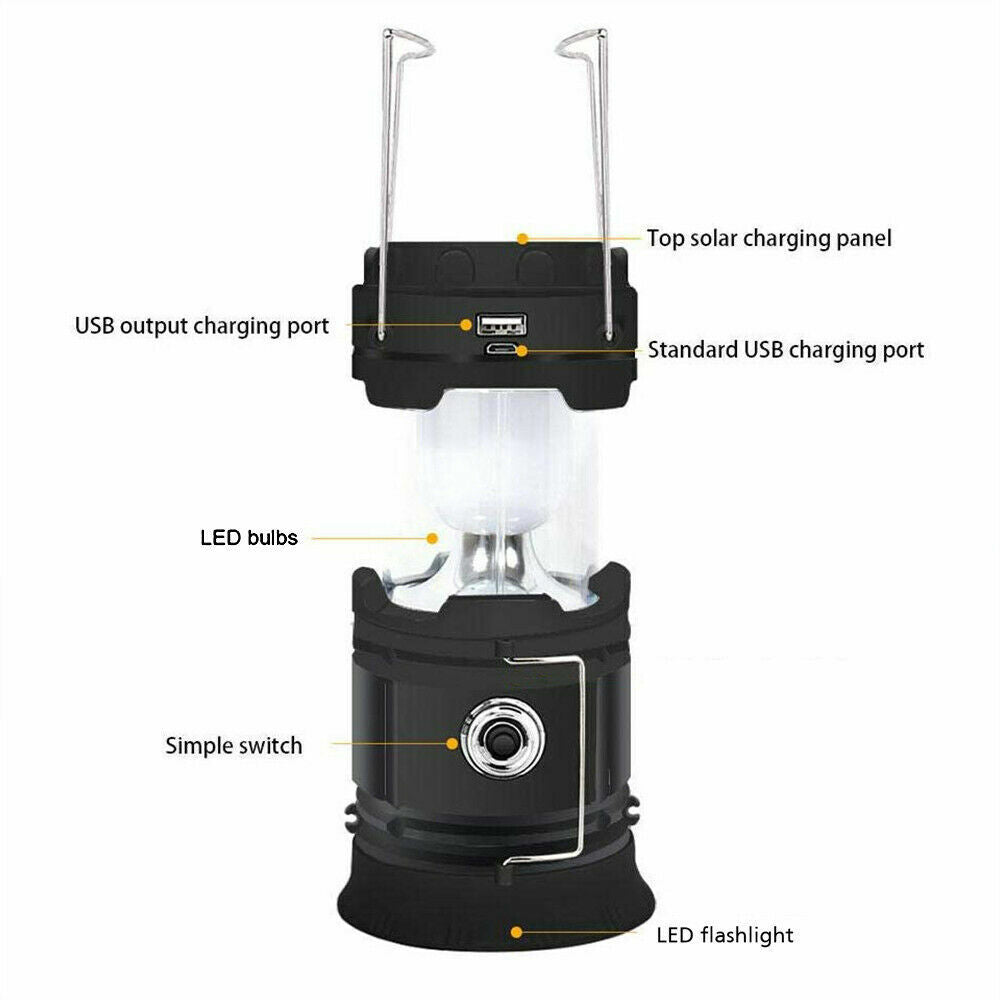Camping-Laterne – wiederaufladbare LED-Laterne für Camping, Notfall & Überlebenssets