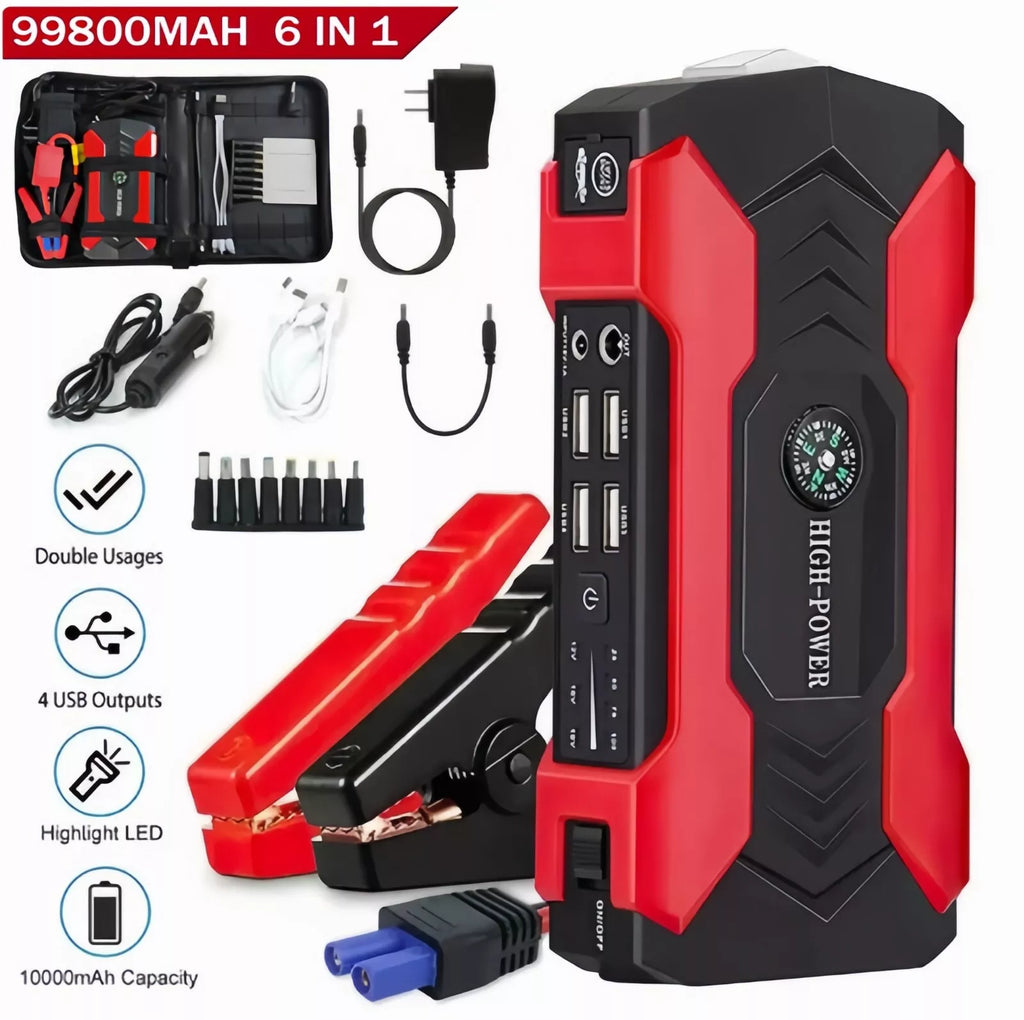Tragbarer Auto-Starthilfe-Booster mit Powerbank & Notfalltaschenlampe