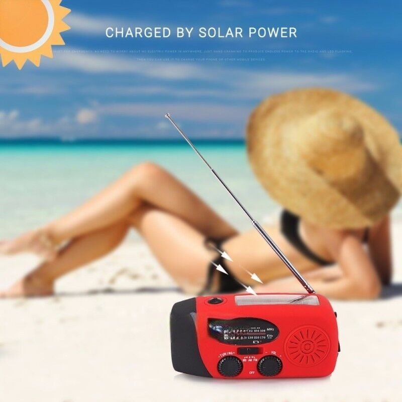 Tragbares Notfall-Handkurbel-Solarradio – AM/FM/Wetterband, LED-Taschenlampe & 1000mAh-Powerbank