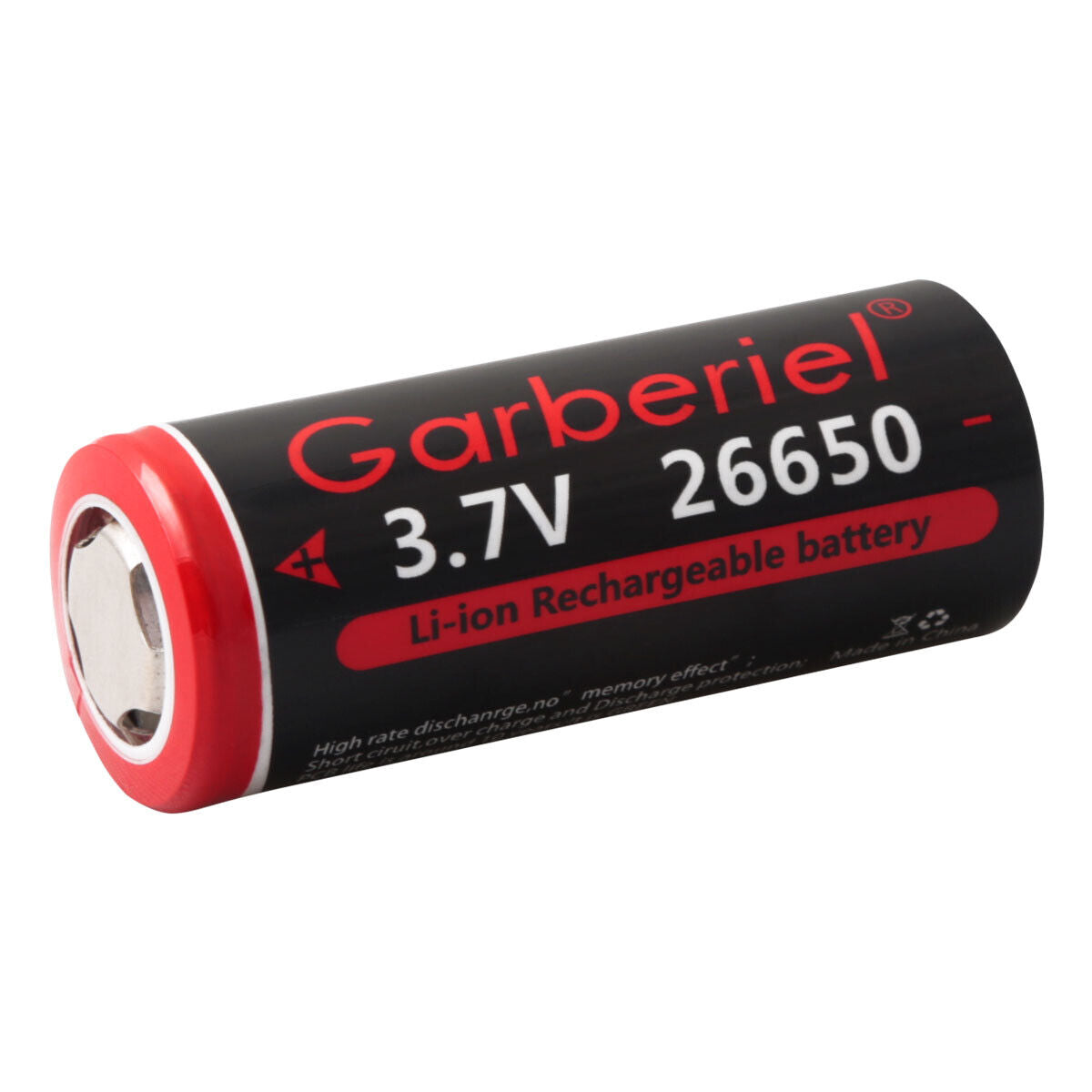 26650 Li-Ion 3,7V wiederaufladbare Akkus – Flat-Top, Hochkapazität (2er-Set)