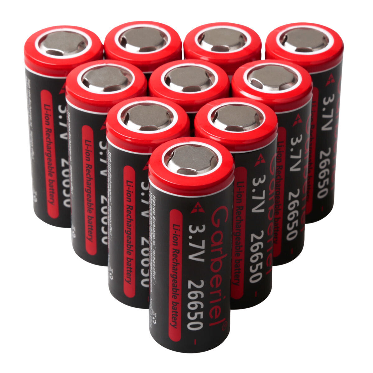 26650 Li-Ion 3,7V wiederaufladbare Akkus – Flat-Top, Hochkapazität (2er-Set)