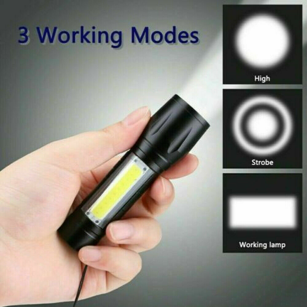 Mini Tactical-Taschenlampe – 900 Lumen, USB-wiederaufladbar, COB-Licht