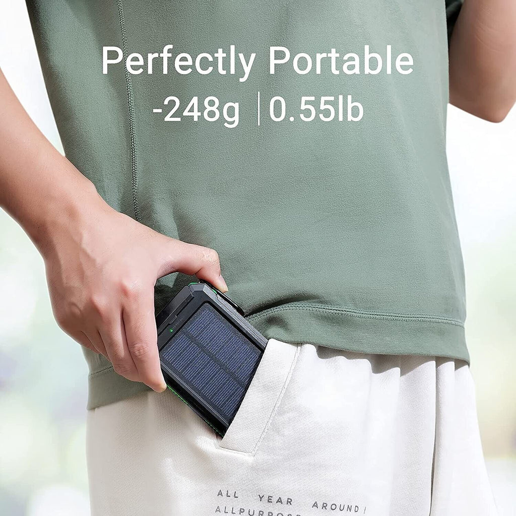 Solar-Powerbank Pro 20.000mAh – mit Doppel-Taschenlampe