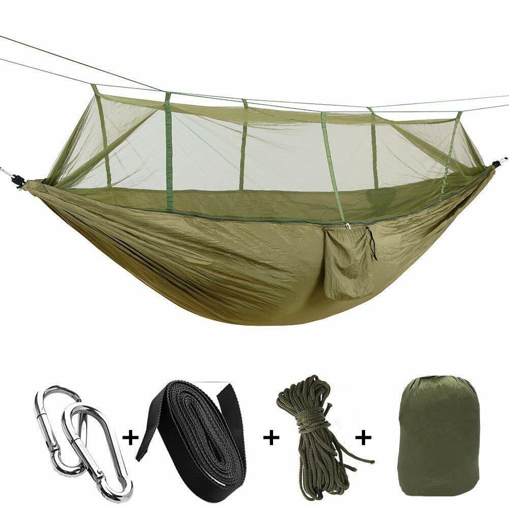 Camping-Hängematten-Set mit Moskitonetz, Unterdecke & Regenschutz