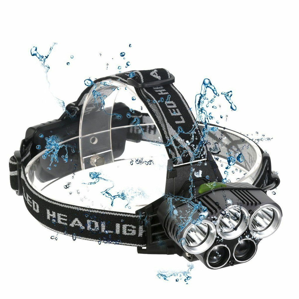 High-Power 5x LED-Stirnlampe – wasserdicht
