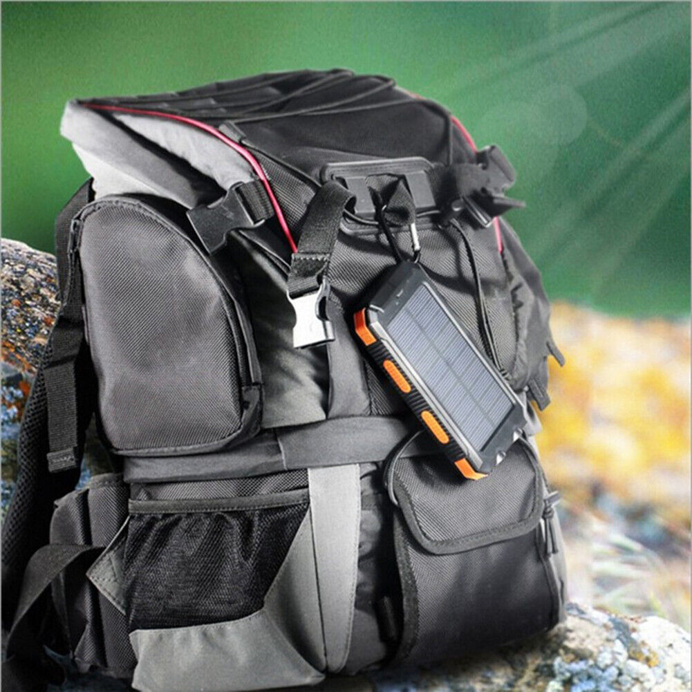 10.000mAh Solar-USB Doppel-Ladegerät – wasserdicht, stoßfest, mit LED-Licht