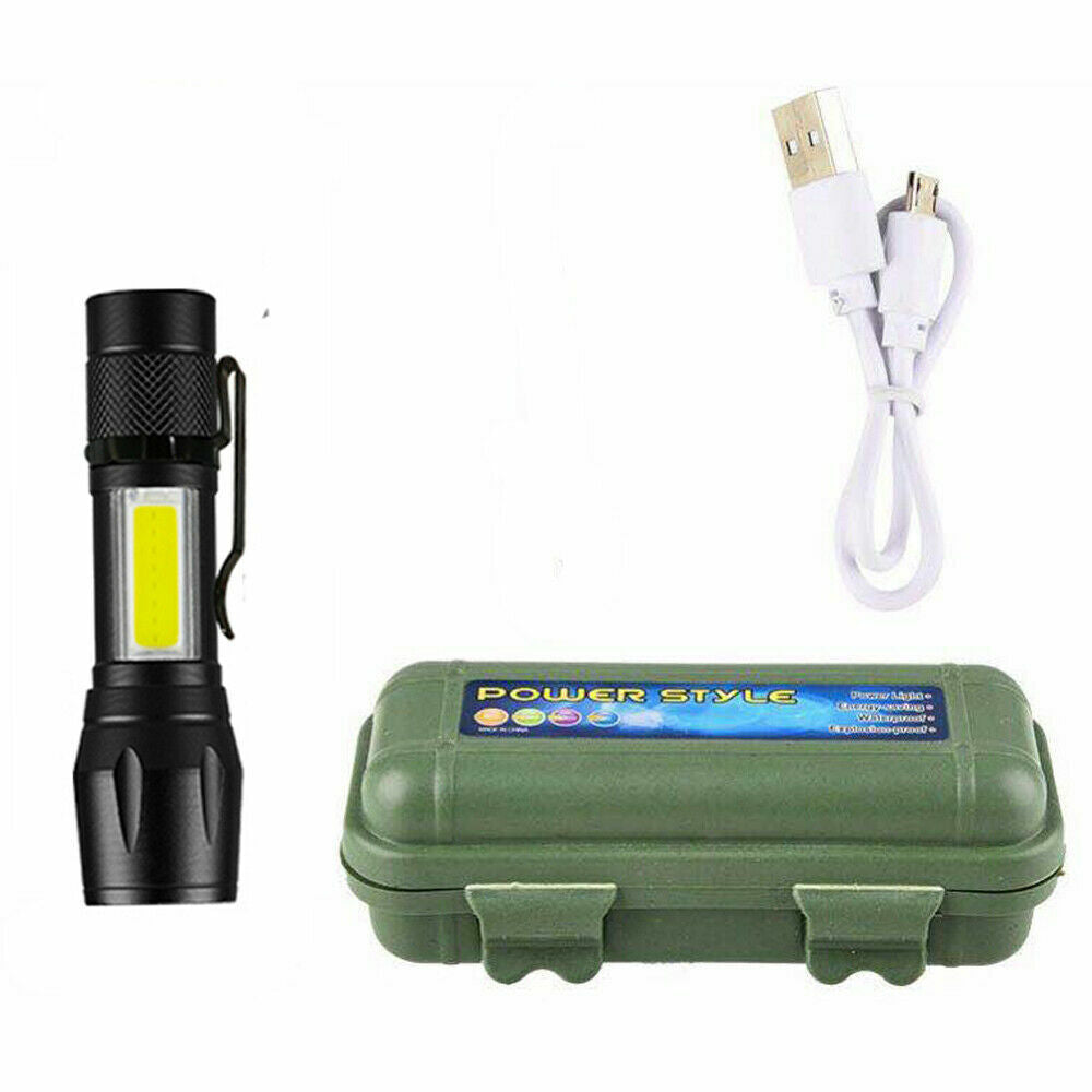 Mini Tactical-Taschenlampe – 900 Lumen, USB-wiederaufladbar, COB-Licht