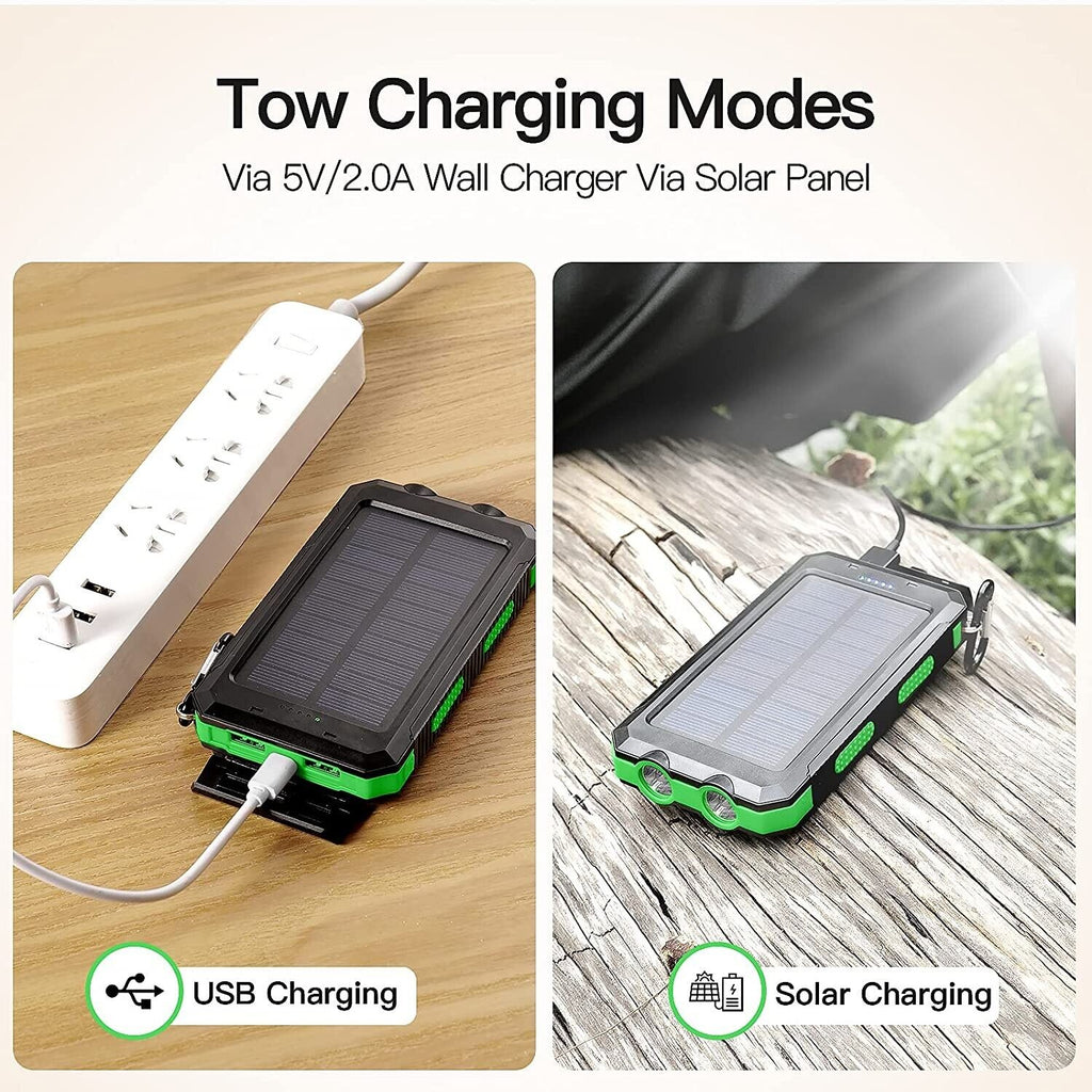 Solar-Powerbank Pro 20.000mAh – mit Doppel-Taschenlampe