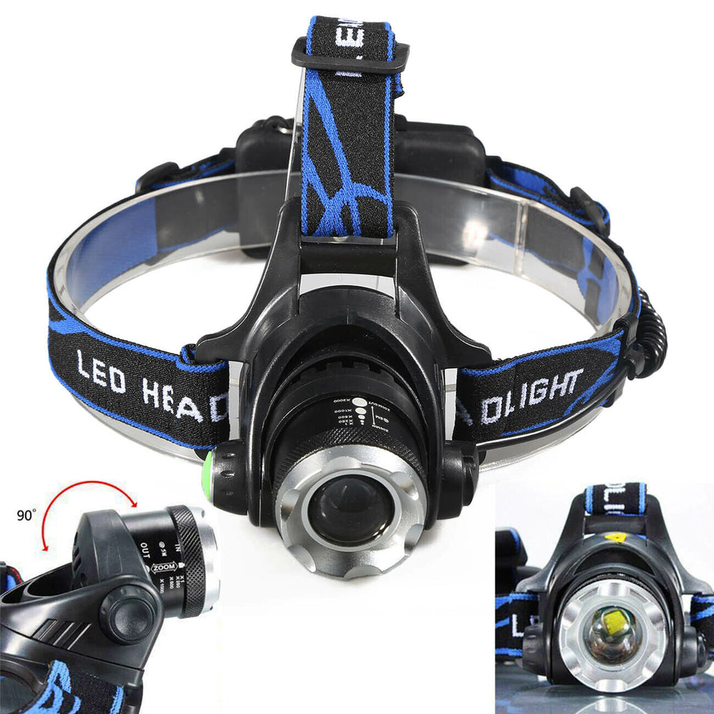 Ultra-helle wiederaufladbare LED-Stirnlampe – wasserdicht, verstellbarer Zoom