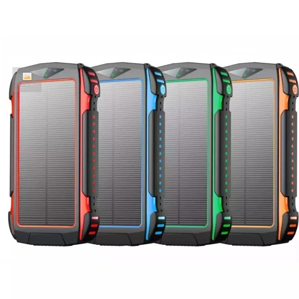 Solar-Powerbank 20.000mAh – 10W Qi-Wireless-Solar-Ladegerät mit LED-Taschenlampe
