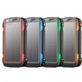 Solar-Powerbank 20.000mAh – 10W Qi-Wireless-Solar-Ladegerät mit LED-Taschenlampe