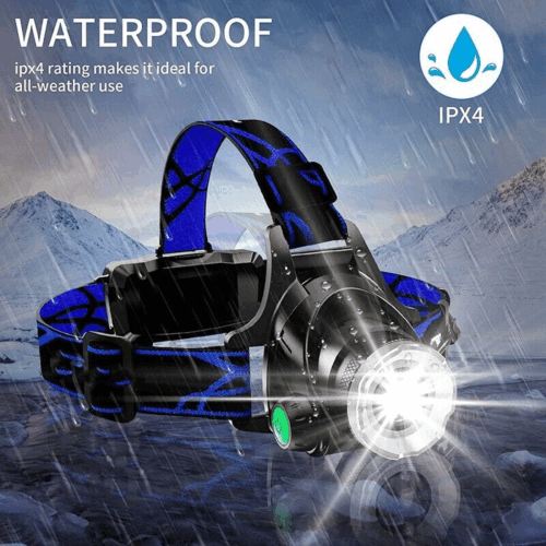 High-Power 3-Modus LED-Stirnlampe – wasserdicht