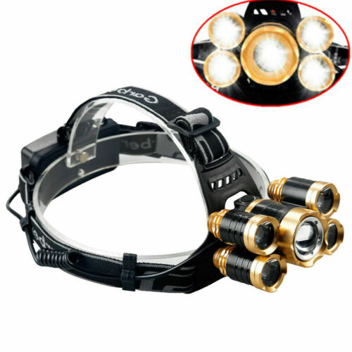 Super helle 5x LED-Stirnlampe – wasserdicht, wiederaufladbar