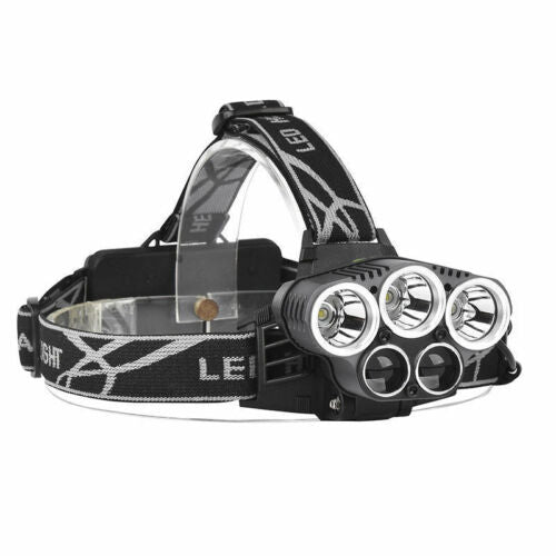 High-Power 5x LED-Stirnlampe – wasserdicht