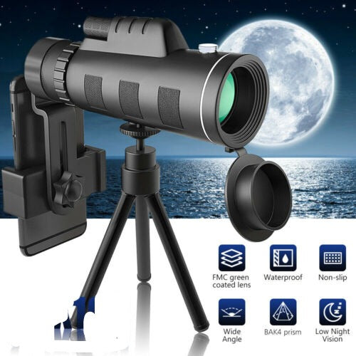 40x60 Zoom HD Monokular-Teleskop – Spektiv mit BAK4-Prismen
